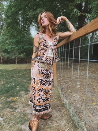 Smoke On The Water Midi Skirt