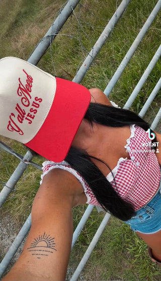 Manda Leigh Y'all Need Jesus Trucker Hat