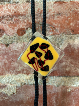 Modern Glass Art Bolo Tie