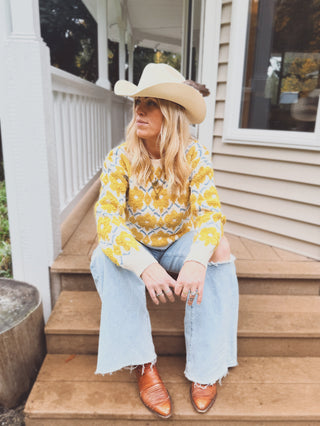 Flower In The Sun Crew Neck Sweater