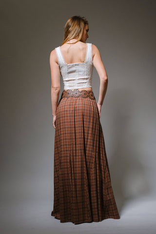 Actin' Up Plaid Maxi Skirt