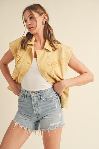 Tatum Washed Denim Vest