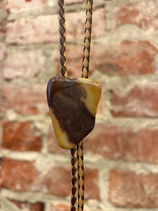 Banded Agate Braided Bolo Tie