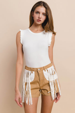 Rodeo Fringe Denim Shorts