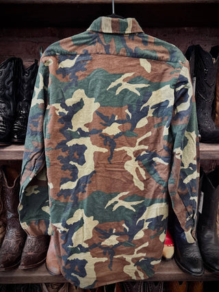 Vintage Camo Button Up Shirt Sz M