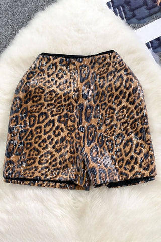 Wild One Sequin Leopard Shorts