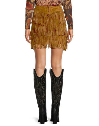 Heartbreak Suede Fringe Skirt