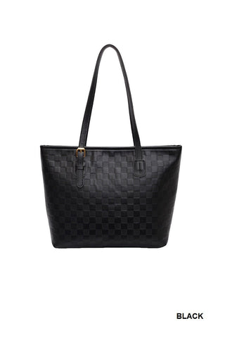 Jet Set Vegan Leather Woven Tote