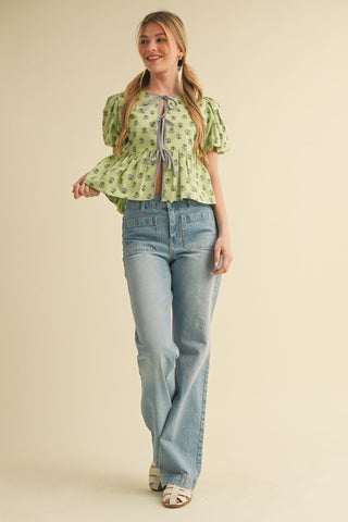 Janessa Tie Front Top