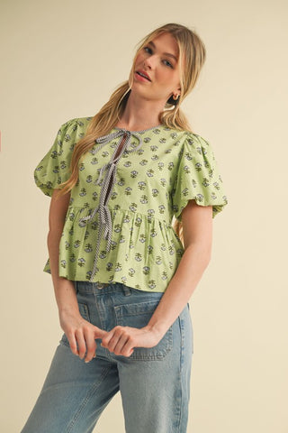 Janessa Tie Front Top