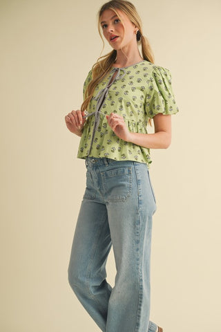 Janessa Tie Front Top