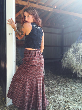 Actin' Up Plaid Maxi Skirt