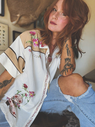 Mojave Linen Button Up Button Blouse