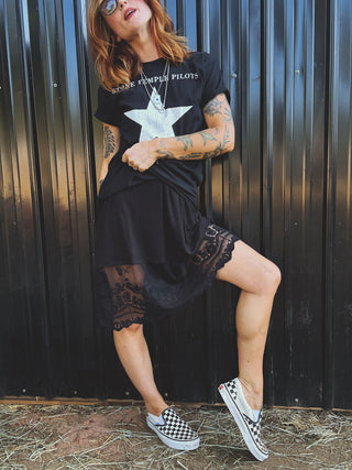 Sugar On Me Lace Trim Tank Dress