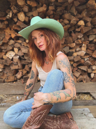 Cattleman Wool Felt Cowboy Hat Green