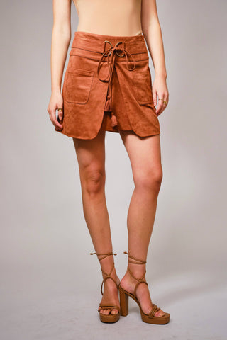 Tularosa Faux Suede Mini Skirt
