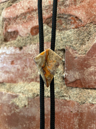 Diamond Crazy Lace Agate Bolo Tie