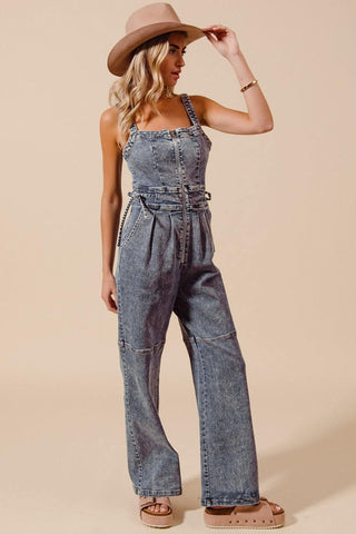 Use Me Denim Jumpsuit