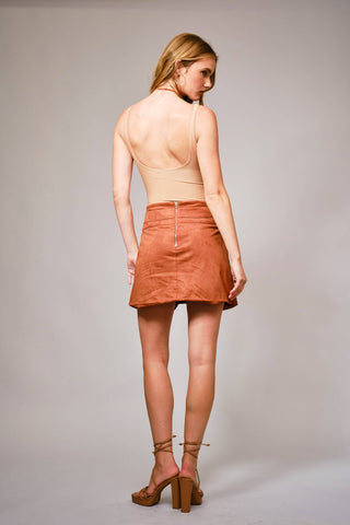 Tularosa Faux Suede Mini Skirt