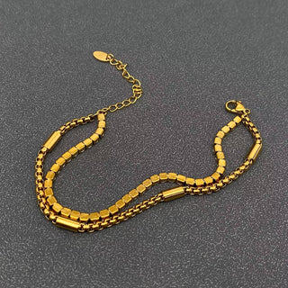 18K Gold Plated Double Stack Bracelet