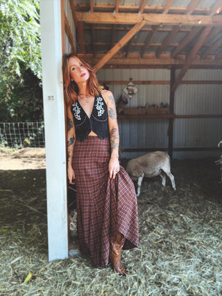 Actin' Up Plaid Maxi Skirt