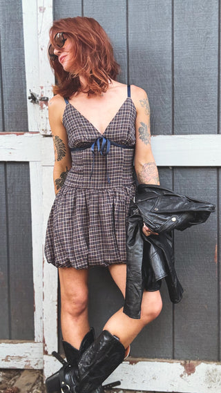 Good Times Plaid Mini Dress
