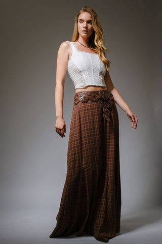 Actin' Up Plaid Maxi Skirt