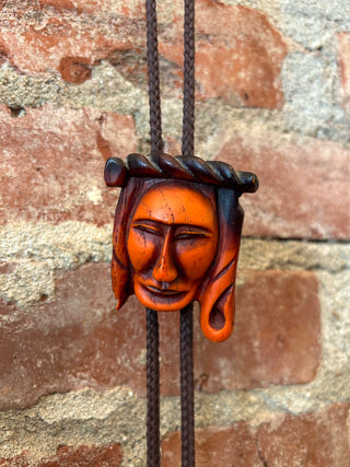 Traditional Korean Hahoe Mask Bolo Tie
