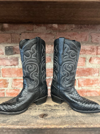 Los Altos Genuine Snake Cowboy Boots Women’s 9.5, Men’s 8