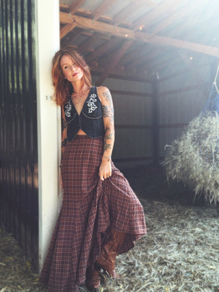 Actin' Up Plaid Maxi Skirt