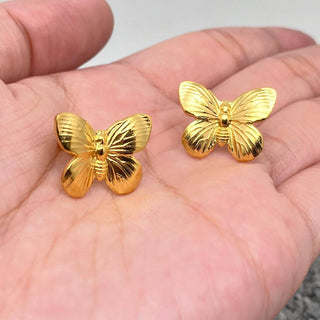 18k Gold Butterfly Studs