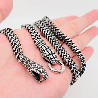 Punk Style Double Snake Head Men's Chain Necklace - MJ