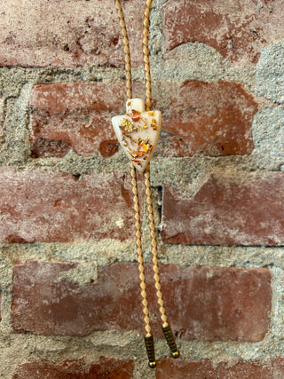 Gold Leaf Resin Arrowhead Bolo Tie