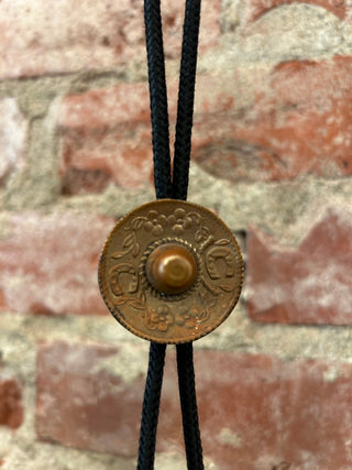 Brass Cowboy Sombrero Bolo Tie