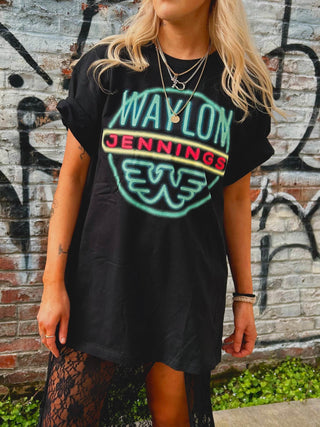Waylon Jennings Neon Sign T-Shirt