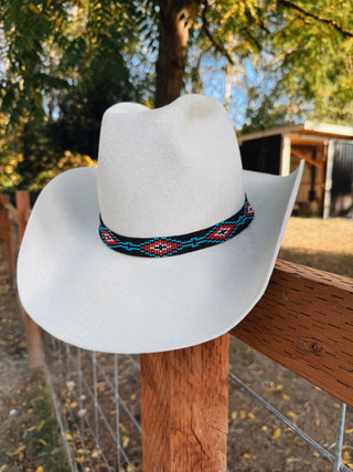 Beaded Stretch Black Twisted Hat Band