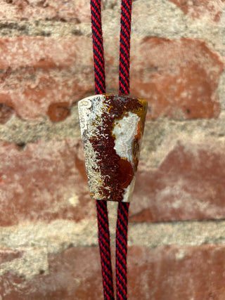 Red Crazy Lace Agate Bolo Tie