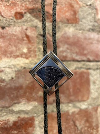 Shining Purple Silver Diamond Bolo Tie