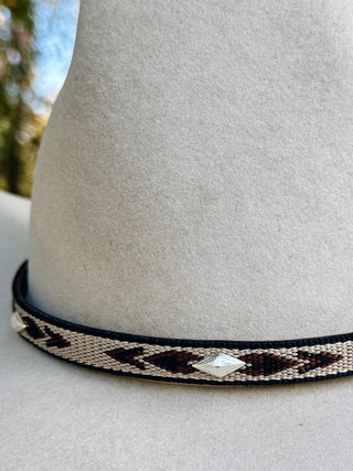 Embroidered Hat Band With Diamond Conchos