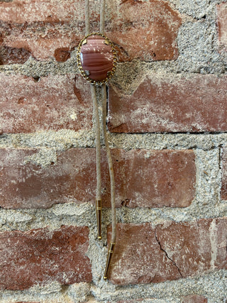 Pink Natural Stone Bolo Tie