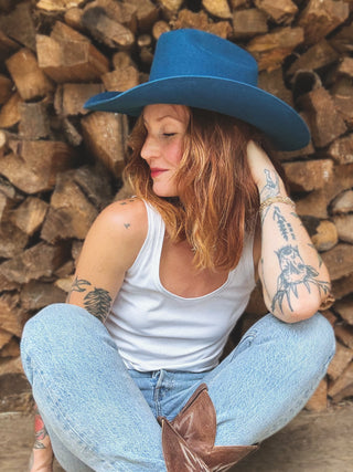 Cattleman Wool Felt Cowboy Hat Blue