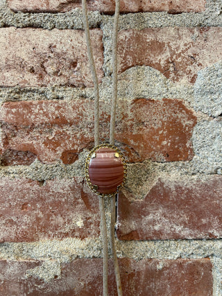 Pink Natural Stone Bolo Tie