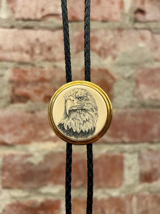 Eagle Portrait Gold Lined Bolo Tie