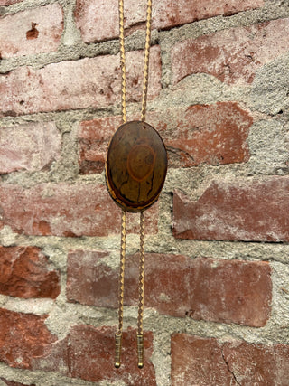 Sliced Polished Wood Bolo Tie