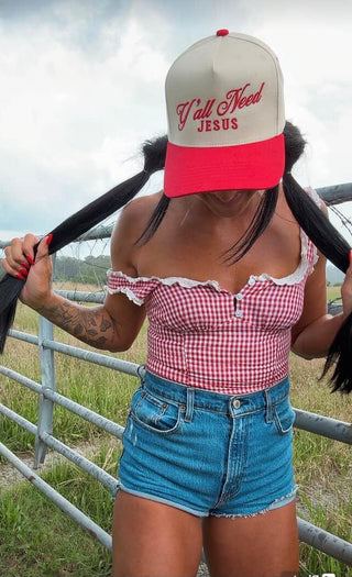 Manda Leigh Y'all Need Jesus Trucker Hat