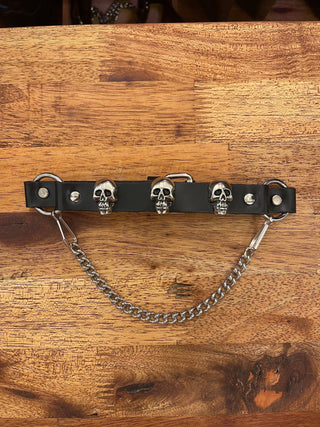 Skull Nickel Boot Harness Chain