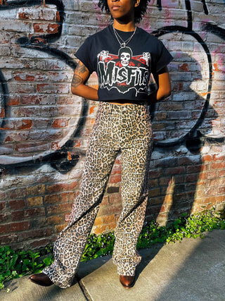 Leopard Wide Leg Jeans