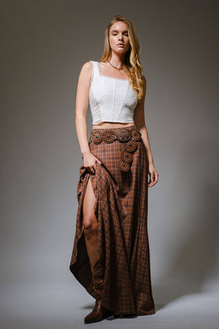 Actin' Up Plaid Maxi Skirt
