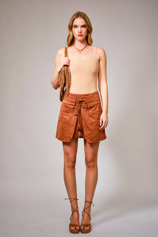 Tularosa Faux Suede Mini Skirt