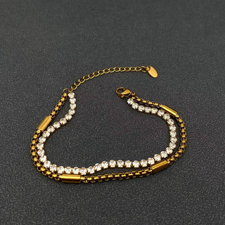 18K Gold Plated Double Stack Bracelet